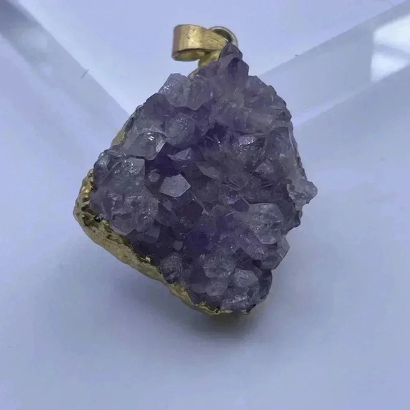 Amethyst Druzy Pendant, ROUGH AMETHYST CRYSTAL - Picture 8 of 9